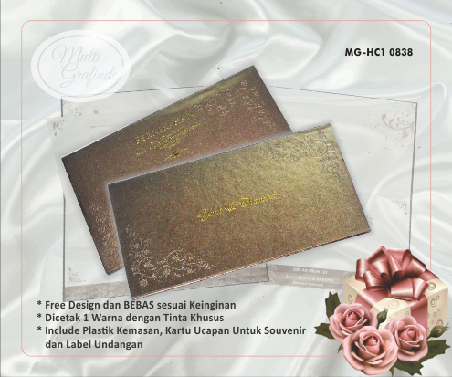 Cetak Undangan Hardcover 1 Warna 21,5x12 cm